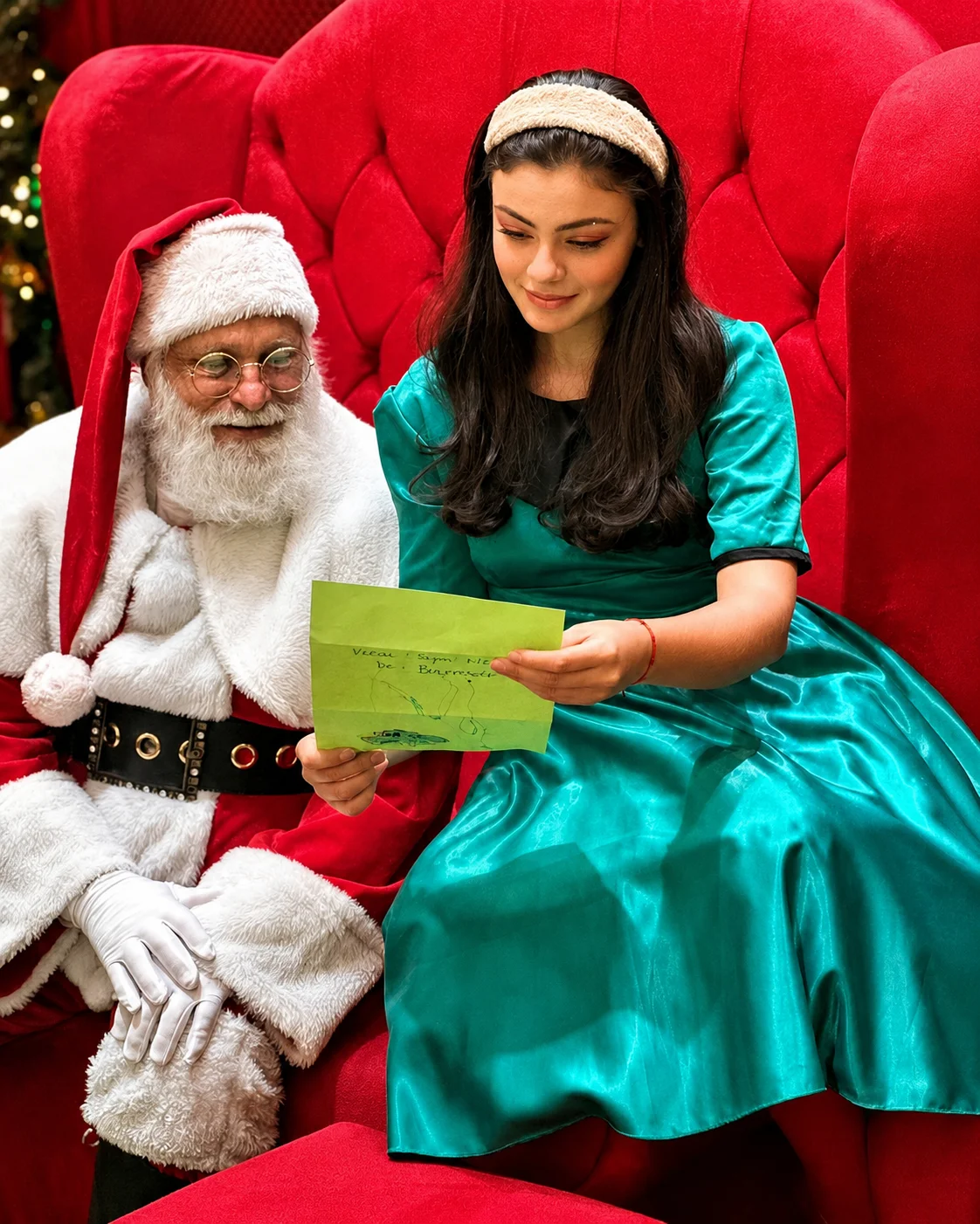 Papai Noel interagindo com crianças